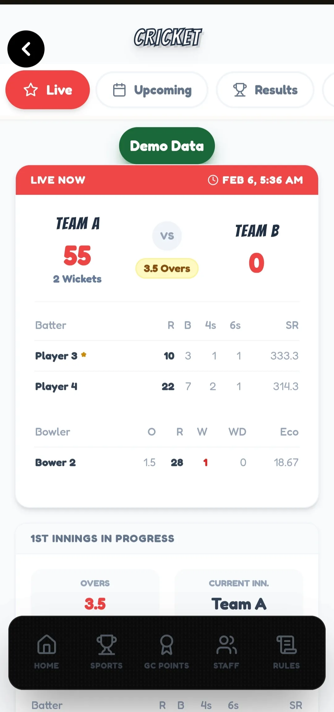 Championship Streamer Scorecard