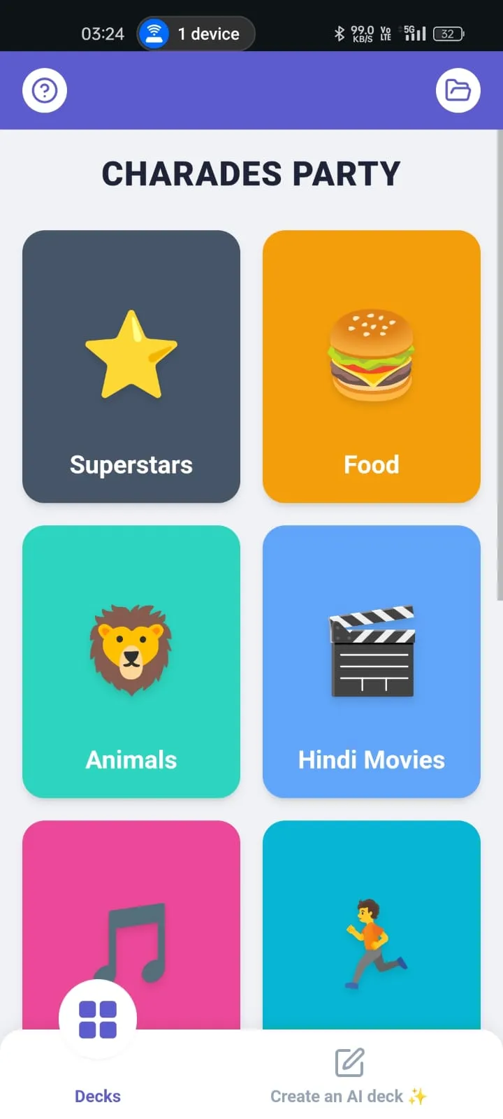 Party Charades Dashboard